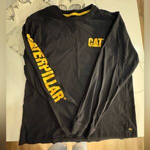 Caterpillar Men’s Black and Yellow Long Sleeve Tee